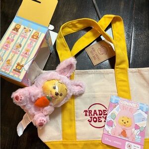 Disney Winnie Plush Toy with Trader Joe Bag- Winnie from Miniso